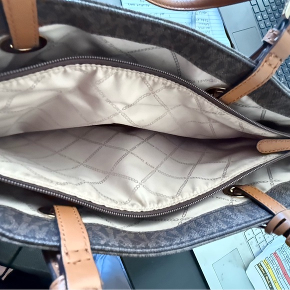 Michael Kors Dark Brown Tote with Gold Accents - Picture 4 of 4